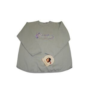 Cherokee Floral Embroidered Sweatshirt Sage Green Pullover Women’s